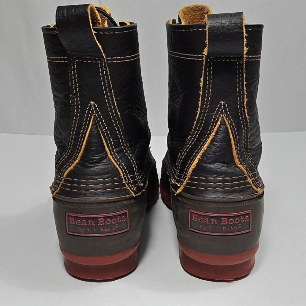 L.L. Bean Bison 8" Leather & Waterproof Rubber Lace Up Duck Boot Maine USA - Picture 7 of 16